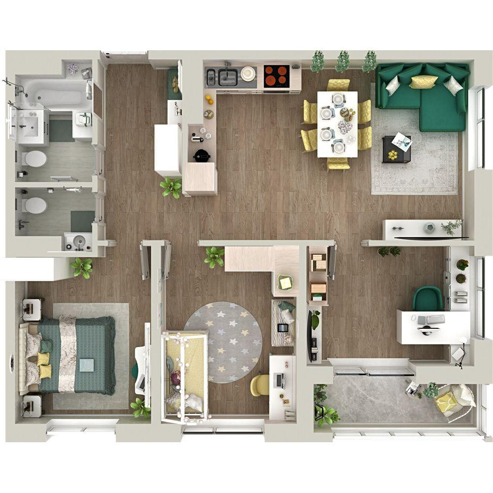 3-комнатная 78 м2 в ЖК Гранд Квартал корпус null этаж 18