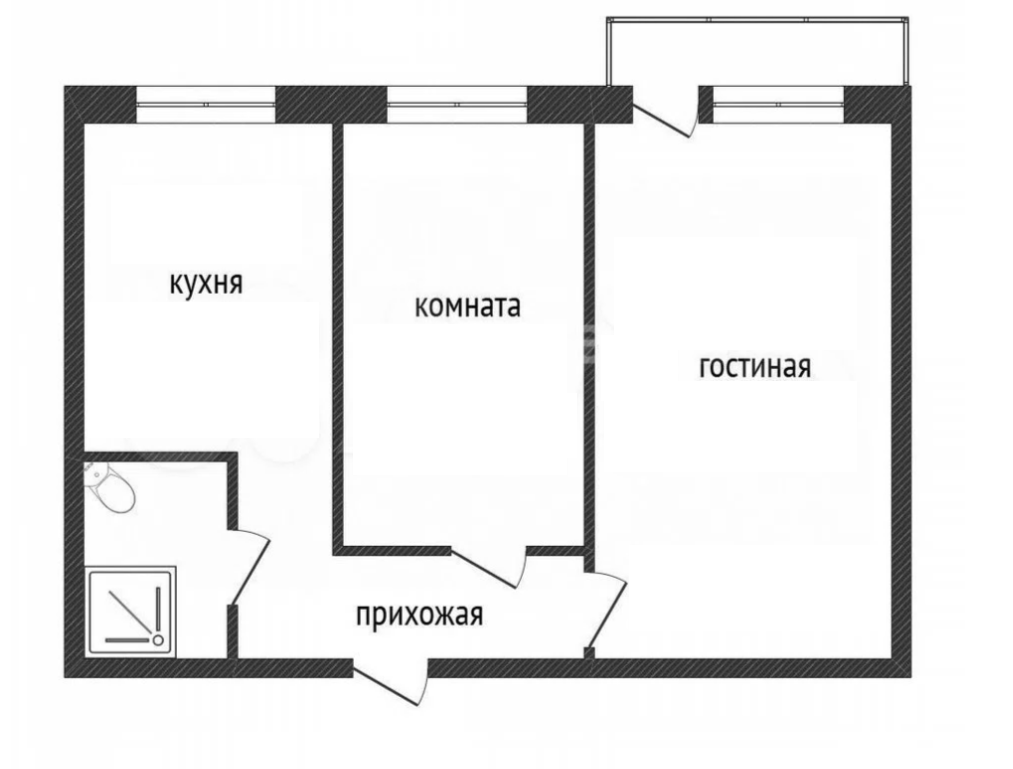 2-комнатная 44.5 м2 в ЖК undefined корпус null этаж 5