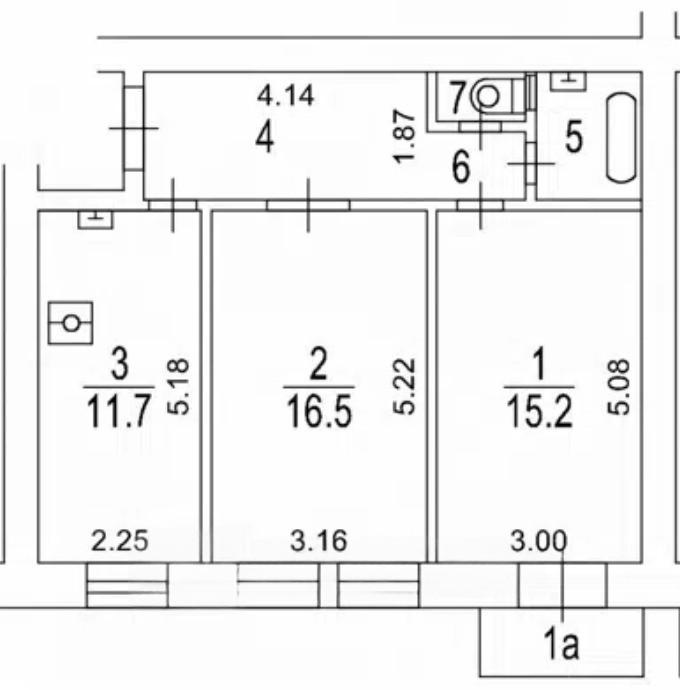 2-комнатная 57.1 м2 в ЖК undefined корпус null этаж 3