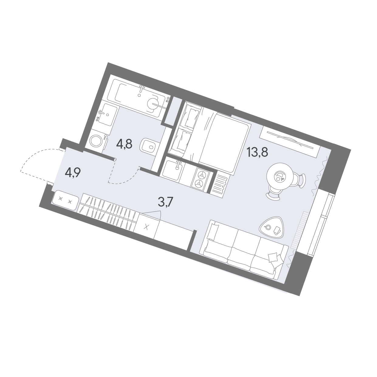 Студия 27 м2 в ЖК Родина Переделкино корпус null этаж 9