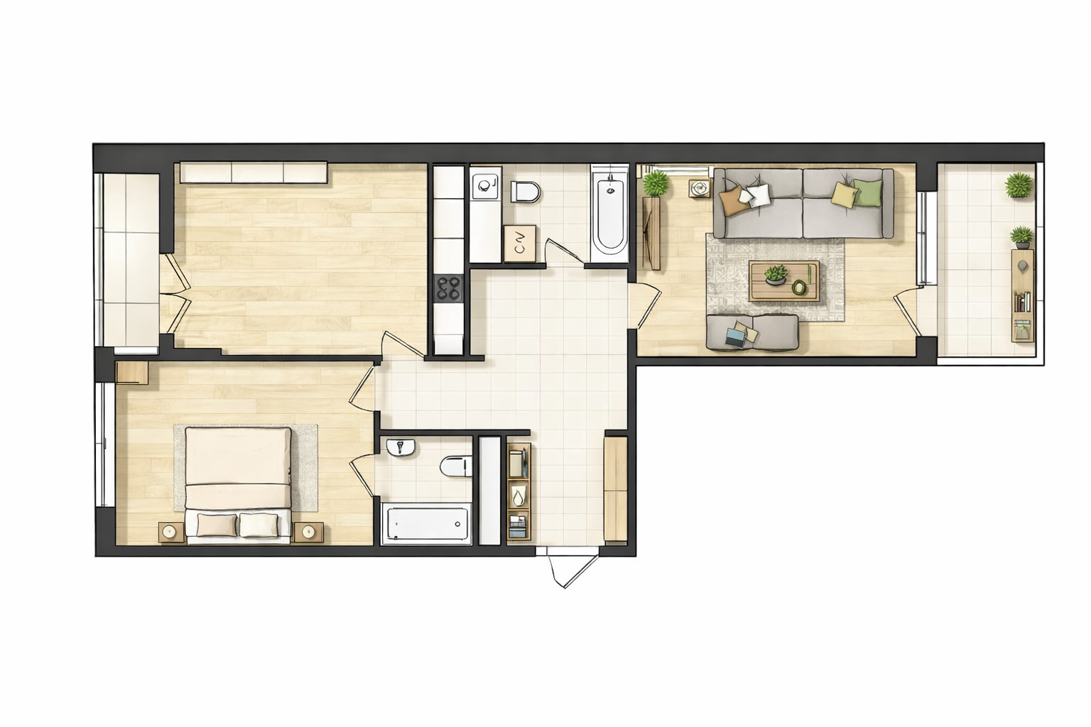 2-комнатная 72.6 м2 в ЖК undefined корпус null этаж 4