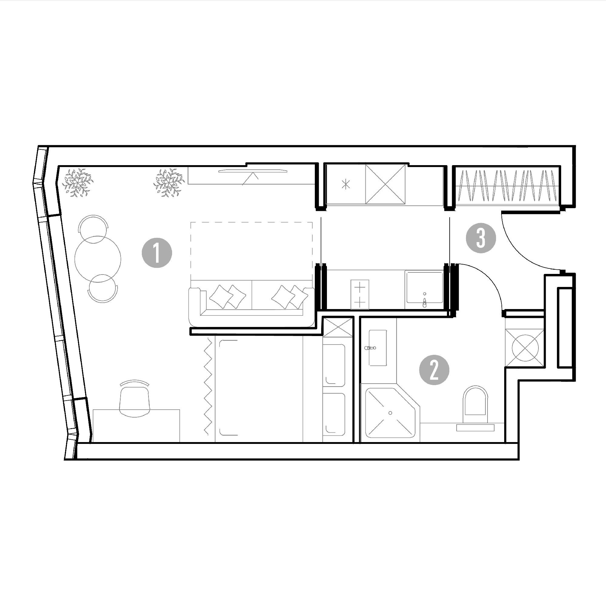 1-комнатная 28 м2 в ЖК UNO.Горбунова корпус null этаж 2