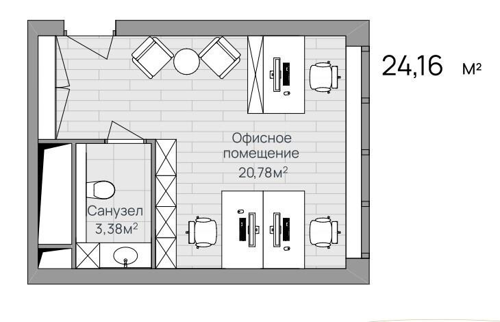 Студия 24.2 м2 в ЖК undefined корпус null этаж null