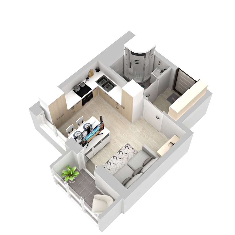 Студия 22 м2 в ЖК Кислород корпус null этаж 9