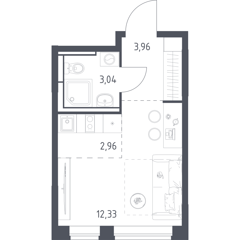Студия 22 м2 в ЖК Богдановский Лес корпус null этаж 5