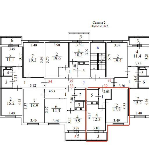 1-комнатная 38.7 м2 в ЖК undefined корпус null этаж 3
