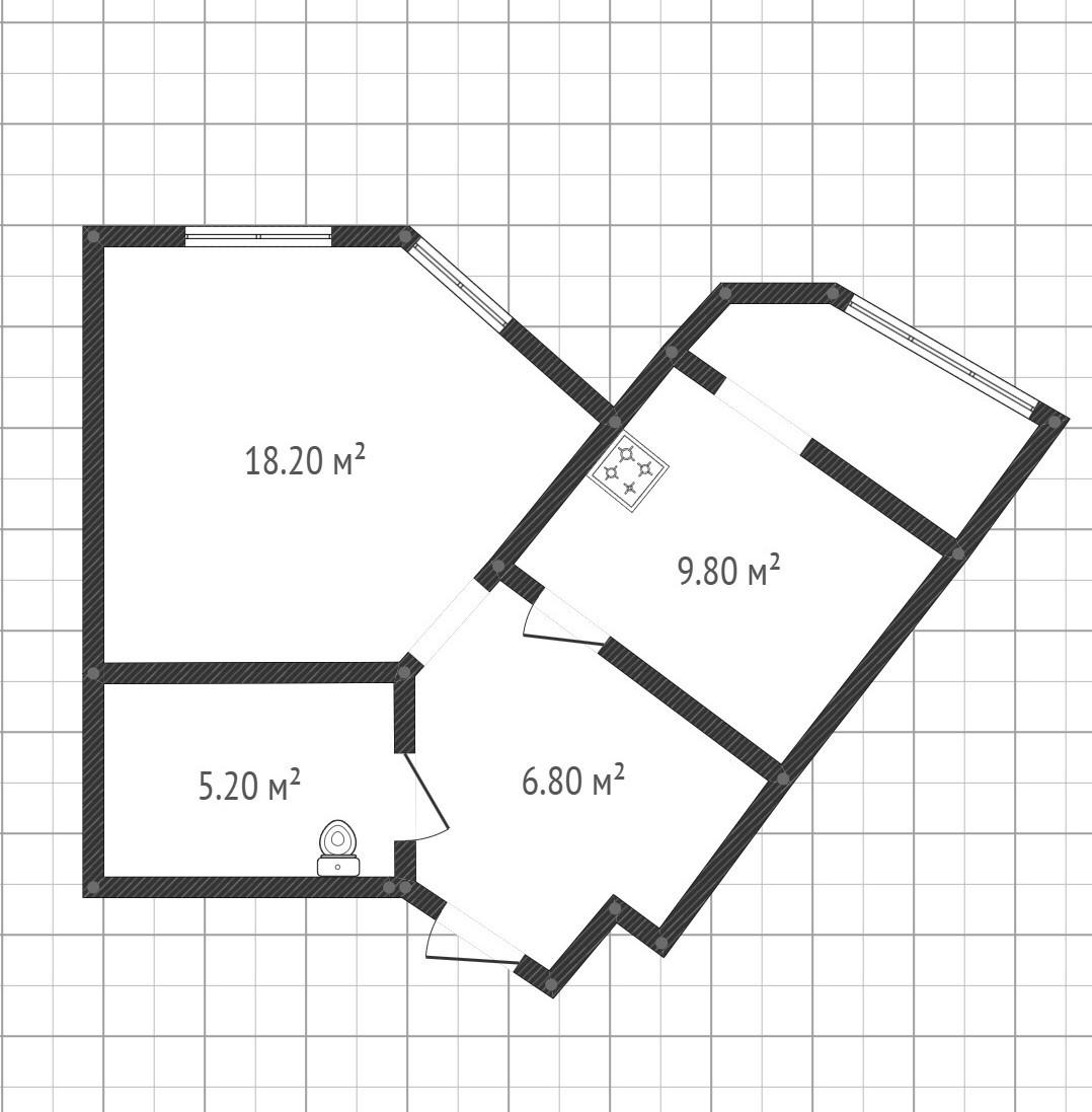 1-комнатная 45.5 м2 в ЖК undefined корпус null этаж 4