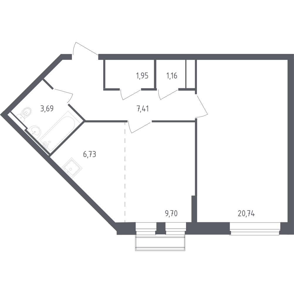 Студия 51 м2 в ЖК Рублёвский Квартал корпус null этаж 3
