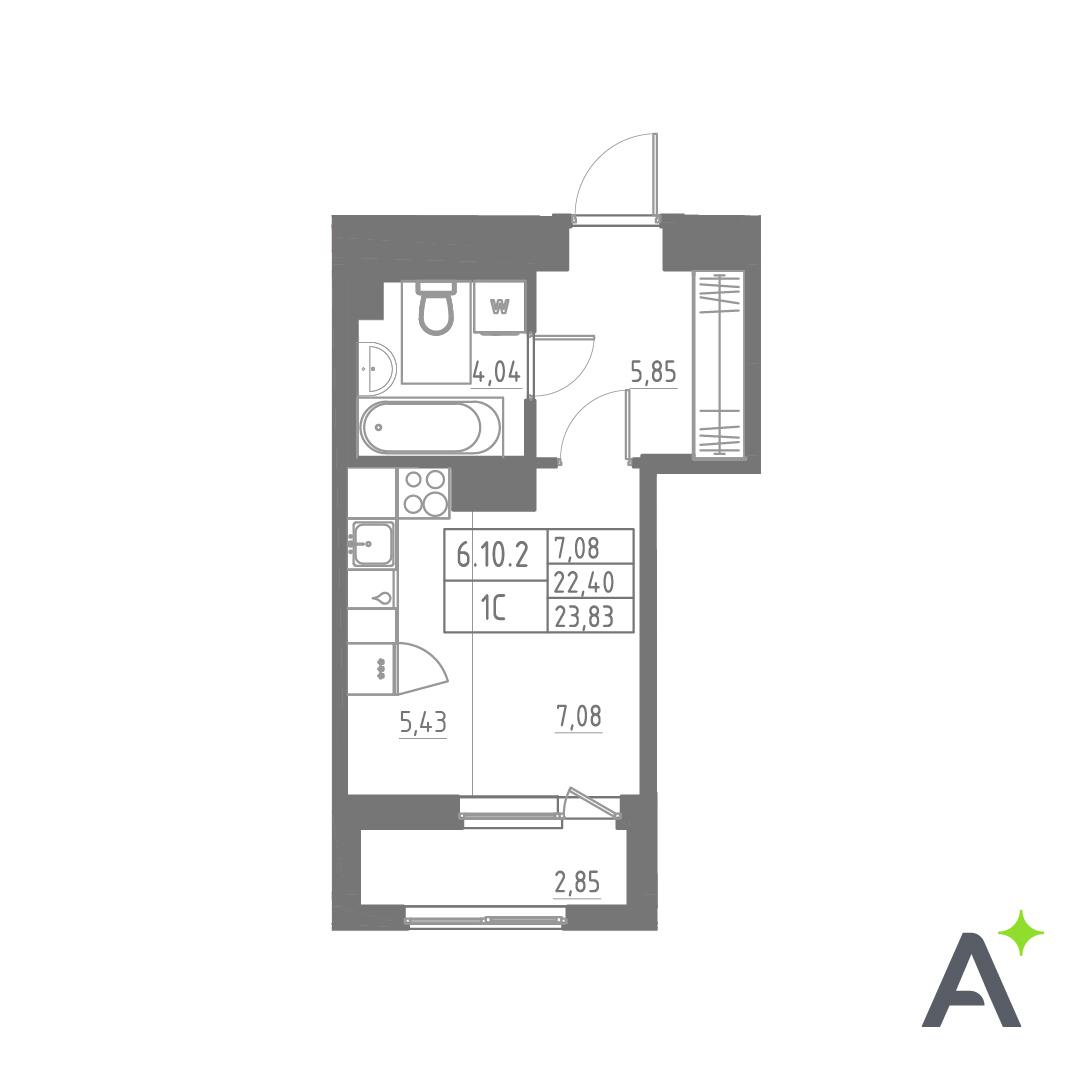 Студия 23 м2 в ЖК Аквилон SOLAR корпус null этаж 11