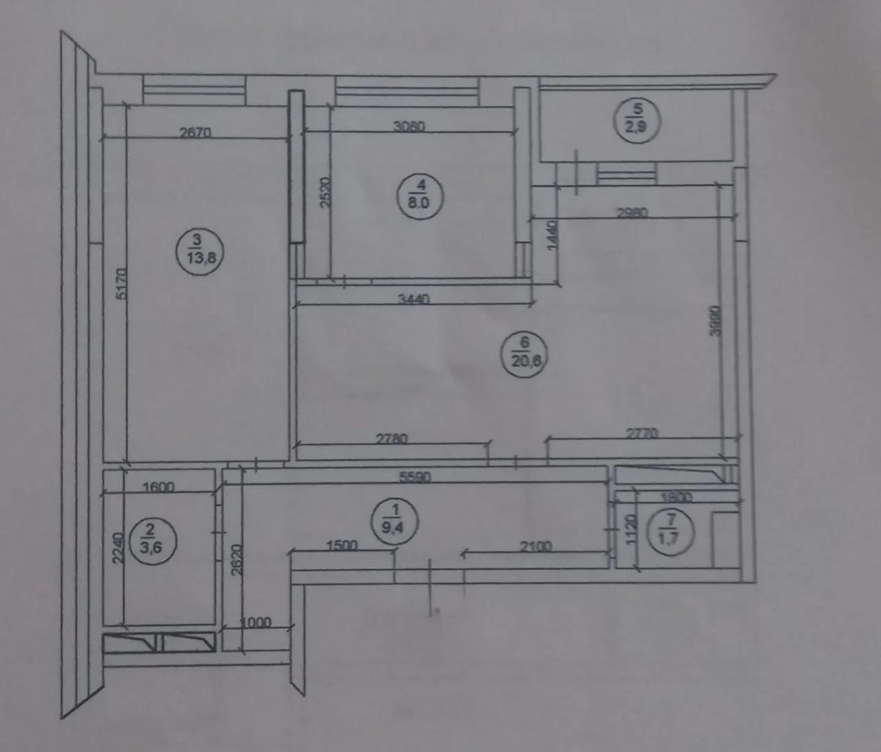 2-комнатная 60 м2 в ЖК undefined корпус null этаж 17