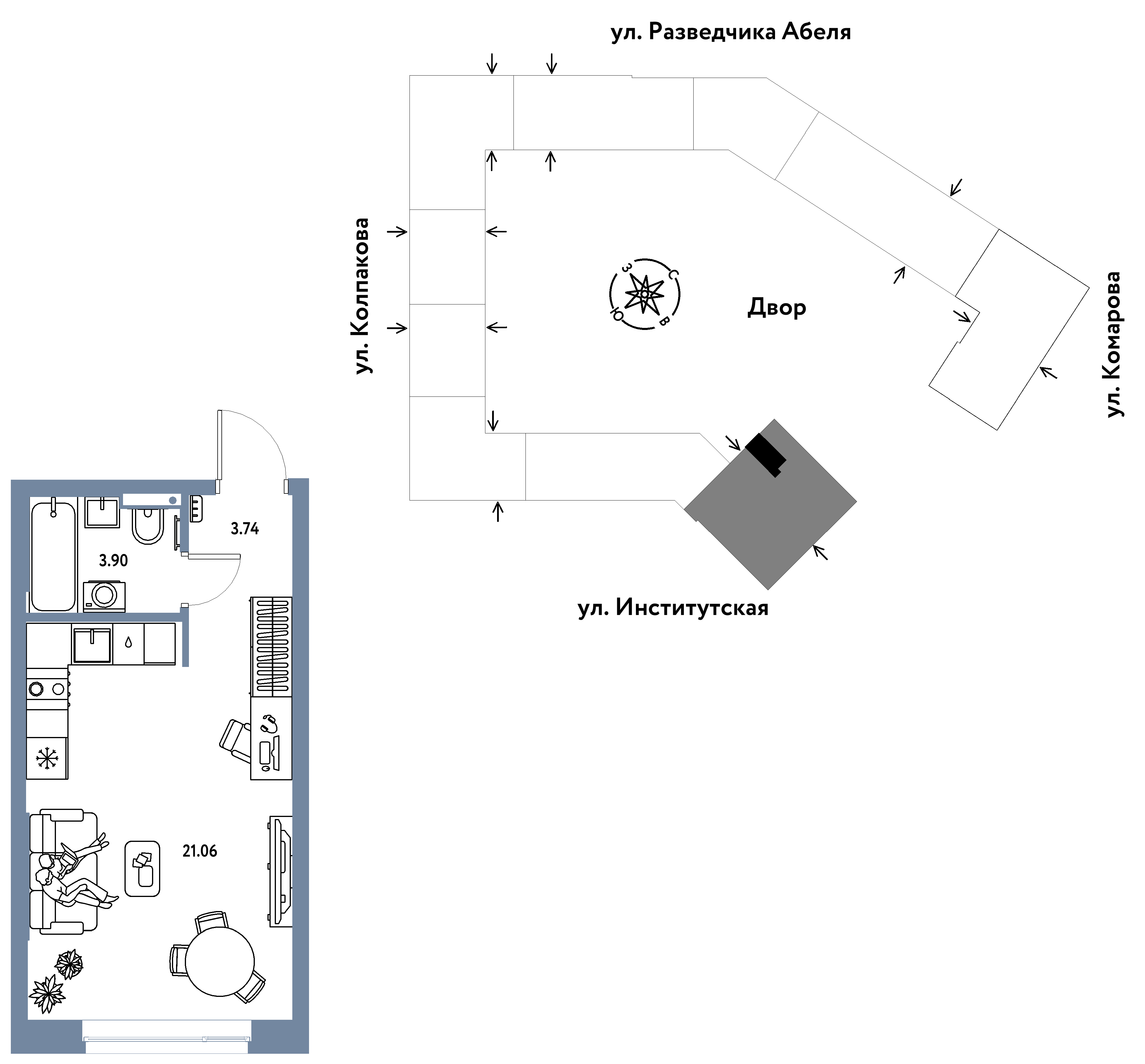 Студия 28 м2 в ЖК Страна.Парковая корпус null этаж 8