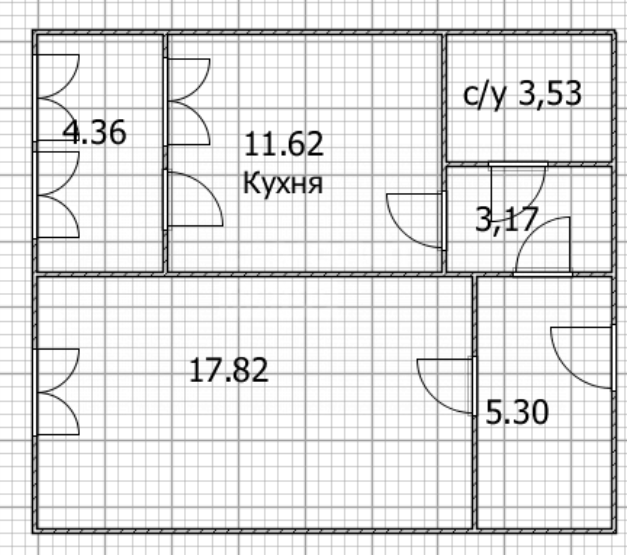 1-комнатная 41.4 м2 в ЖК undefined корпус null этаж 20