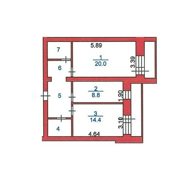 2-комнатная 61.2 м2 в ЖК undefined корпус null этаж 15
