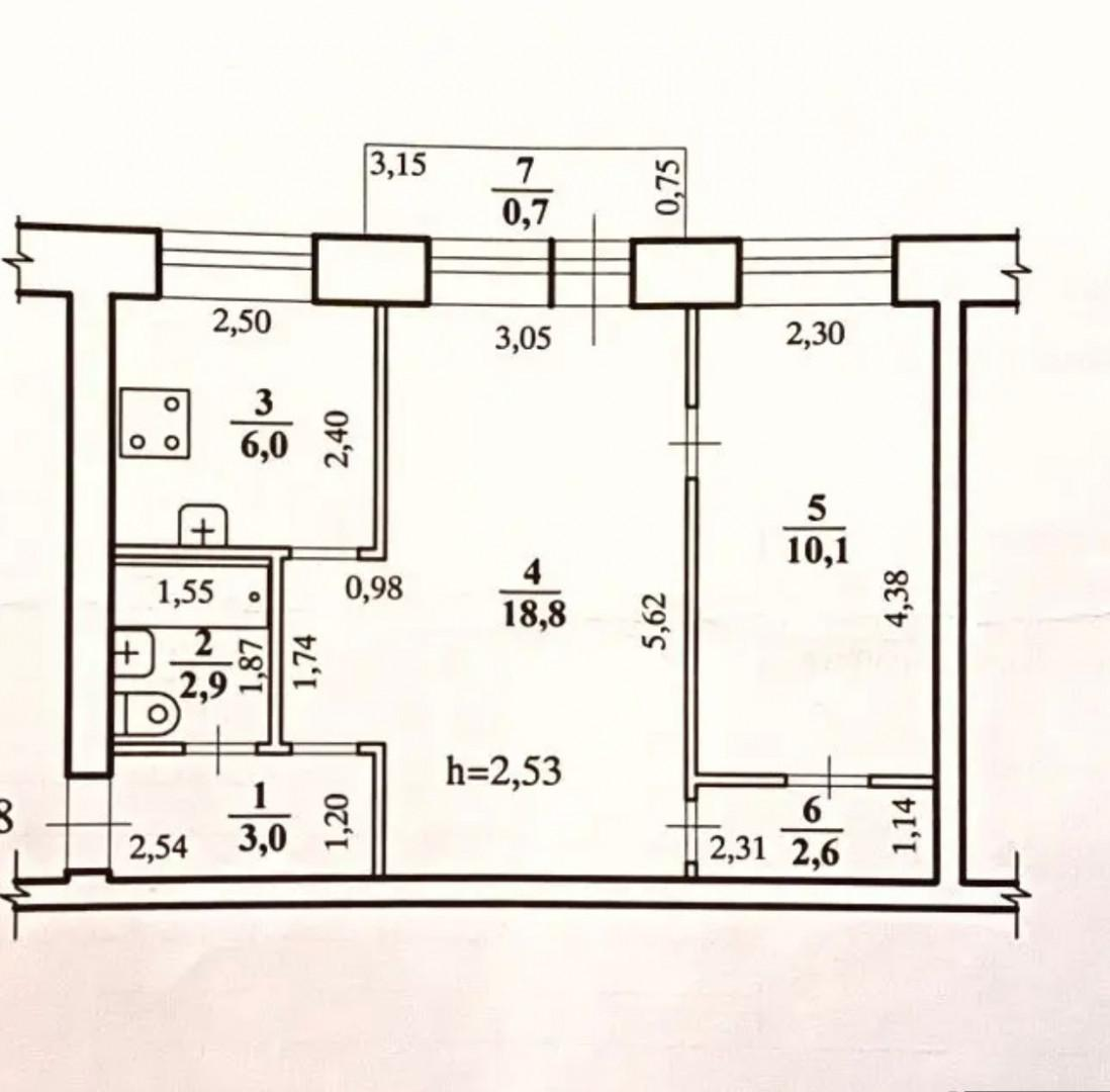 2-комнатная 43.4 м2 в ЖК undefined корпус null этаж 5