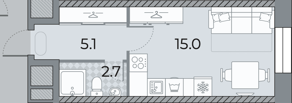 Студия 23.2 м2 в ЖК undefined корпус null этаж 24