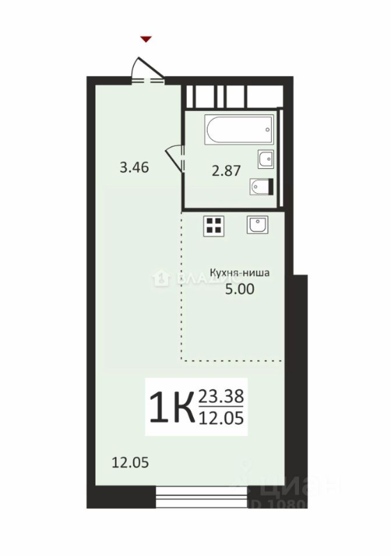 Студия 23.4 м2 в ЖК undefined корпус null этаж 10
