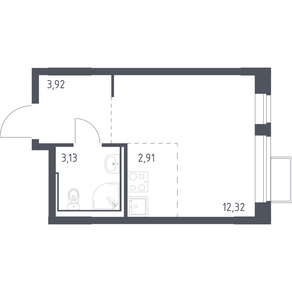 Студия 22 м2 в ЖК Молжаниново корпус null этаж 4