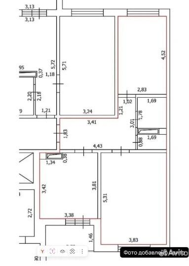 2-комнатная 57.8 м2 в ЖК undefined корпус null этаж 1