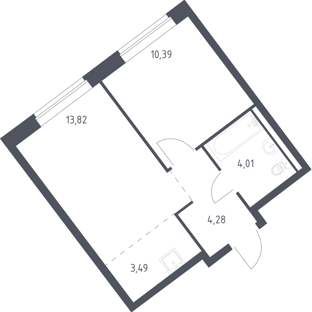 Студия 35 м2 в ЖК Рублёвский Квартал корпус null этаж 1