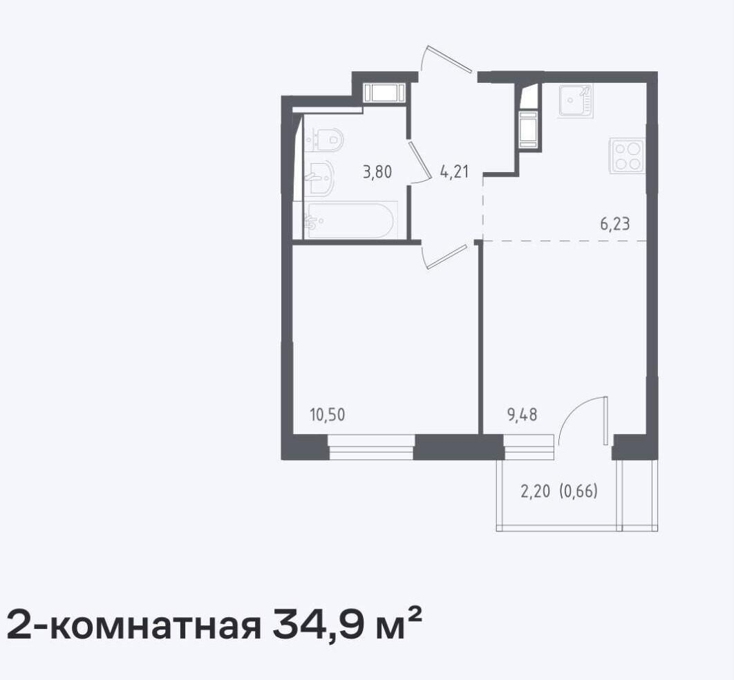 1-комнатная 40 м2 в ЖК undefined корпус null этаж 4