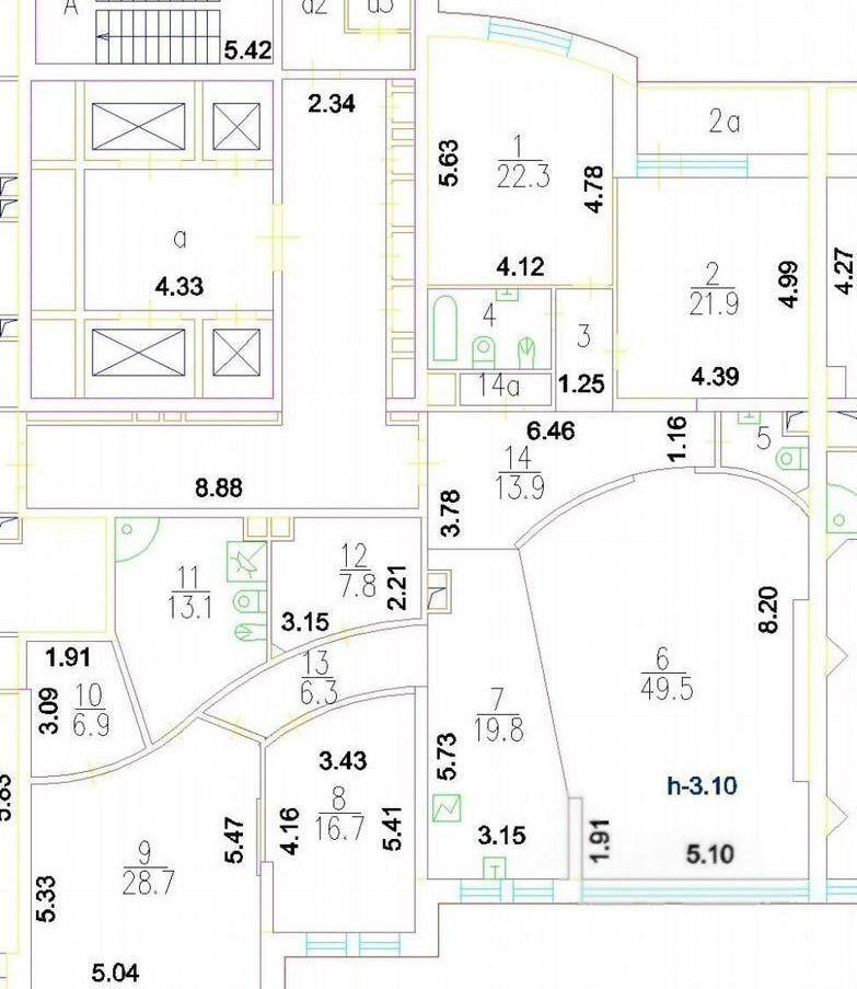 4-комнатная 183 м2 в ЖК undefined корпус null этаж 12