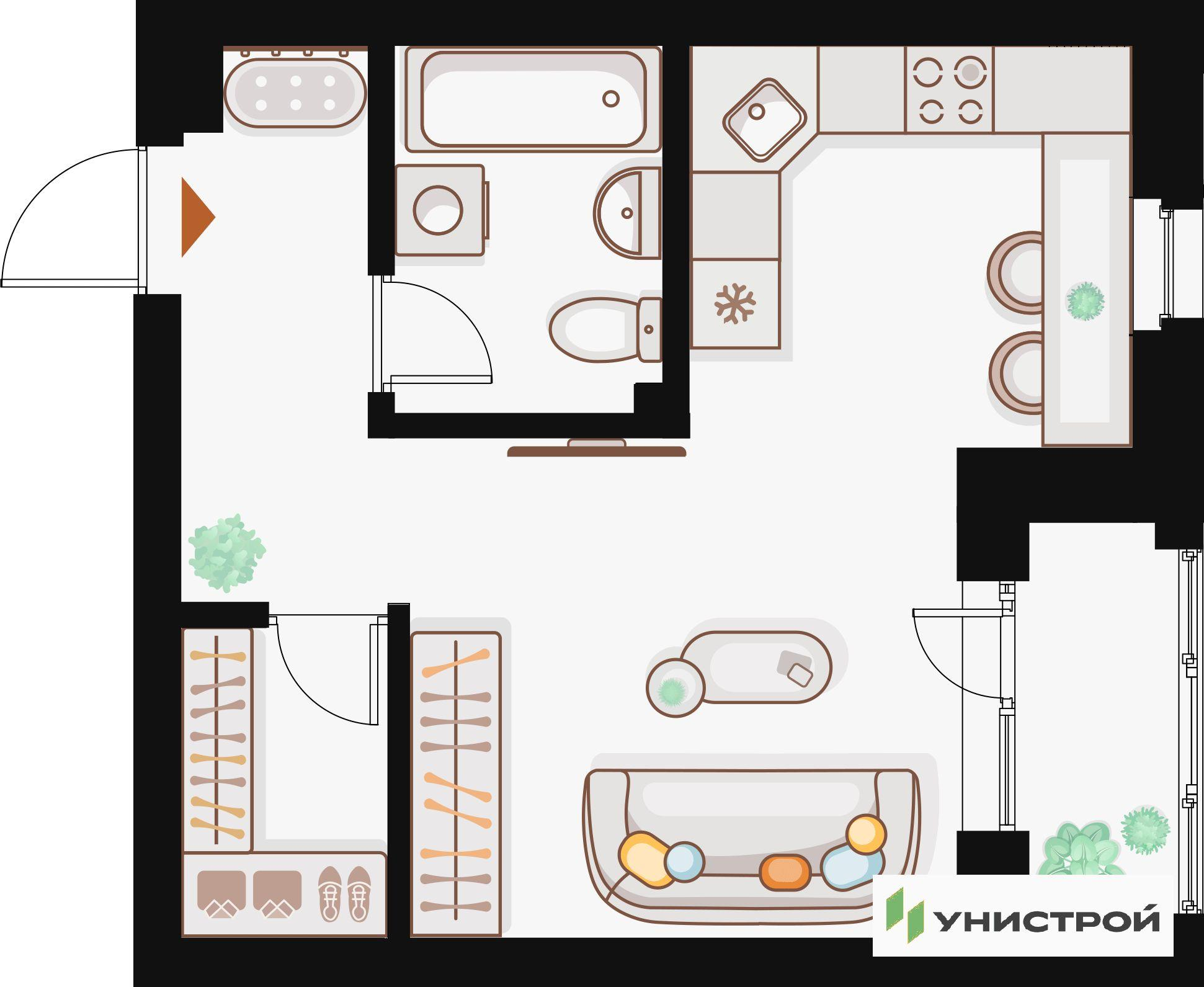 Студия 33 м2 в ЖК Жилой кластер Q на Кулагина корпус null этаж 9