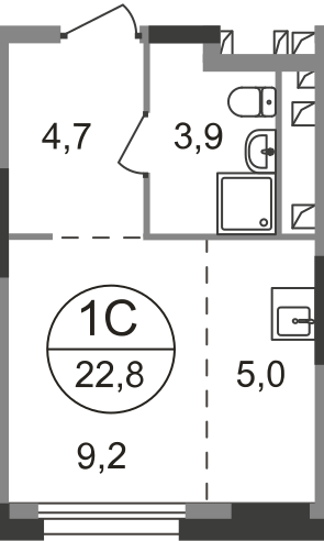 Студия 22 м2 в ЖК Первый Московский корпус null этаж 13