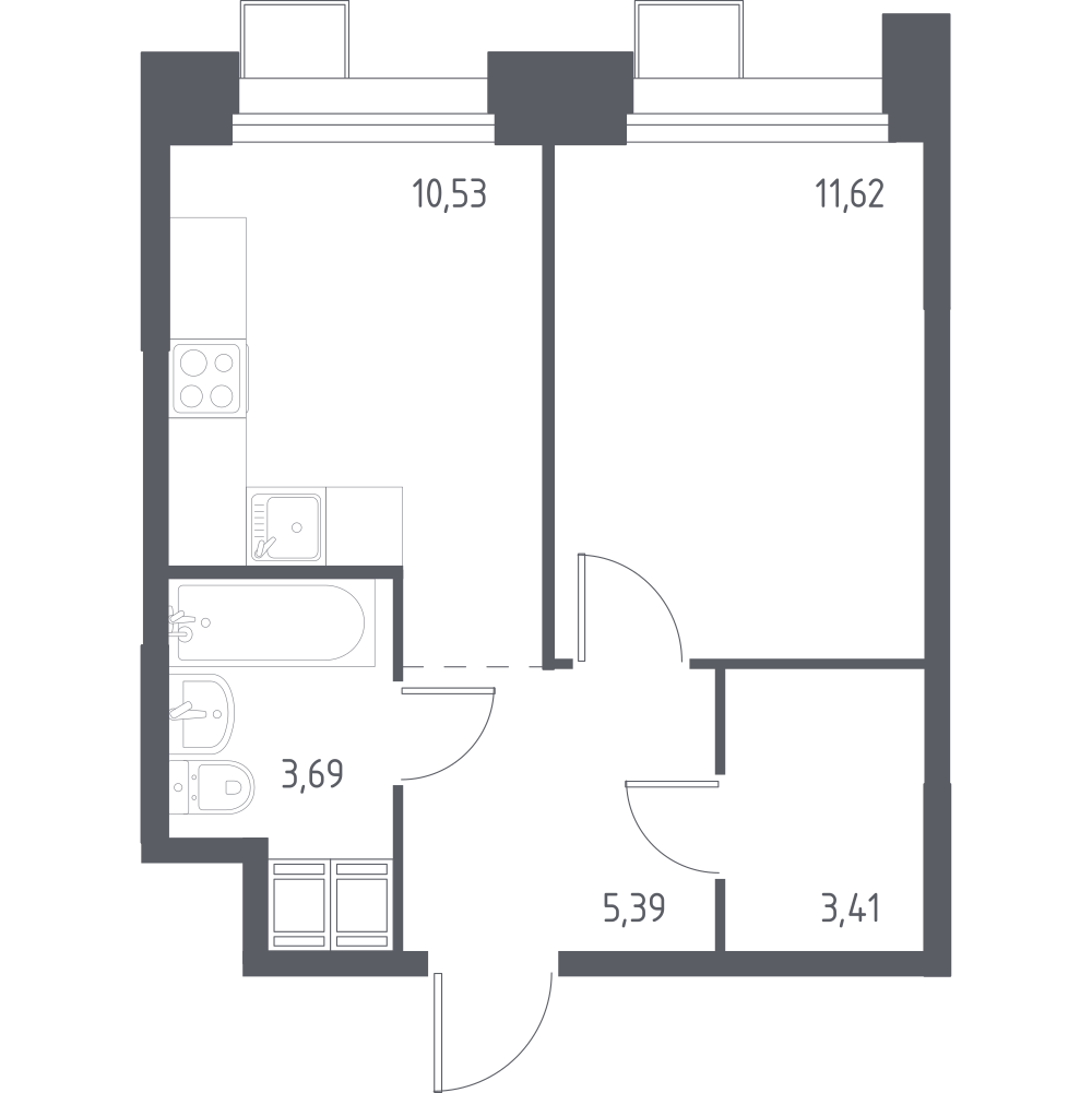 1-комнатная 34 м2 в ЖК Тропарево Парк корпус null этаж 14