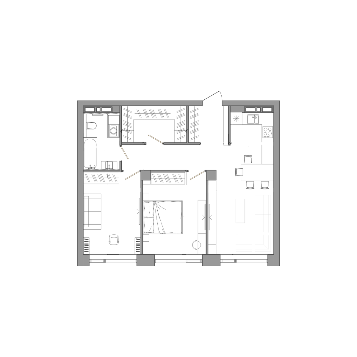 2-комнатная 69 м2 в ЖК Сады Маковского корпус null этаж 8