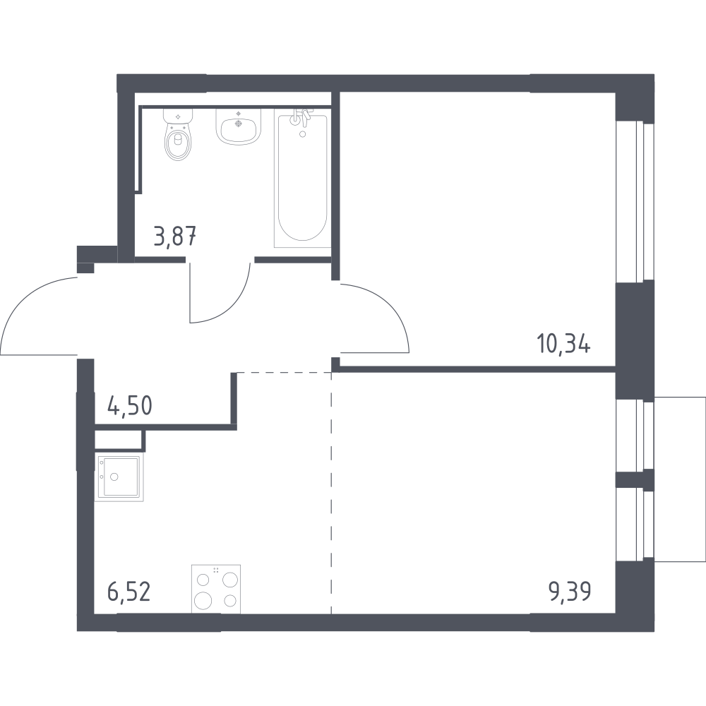 Студия 34 м2 в ЖК Молжаниново корпус null этаж 8