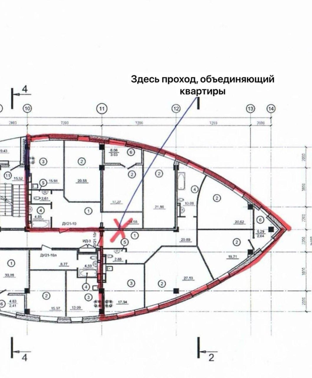 6-комнатная 221.3 м2 в ЖК undefined корпус null этаж 13