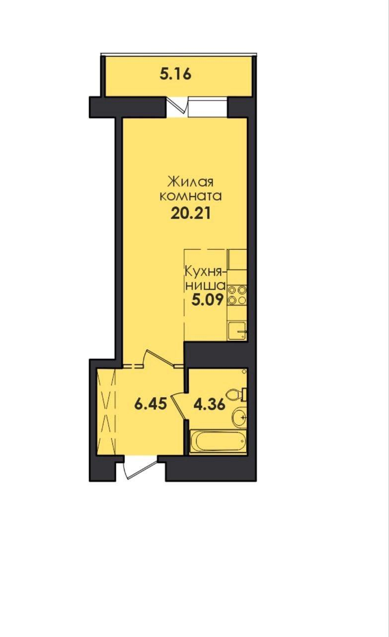 1-комнатная 41 м2 в ЖК undefined корпус null этаж 14