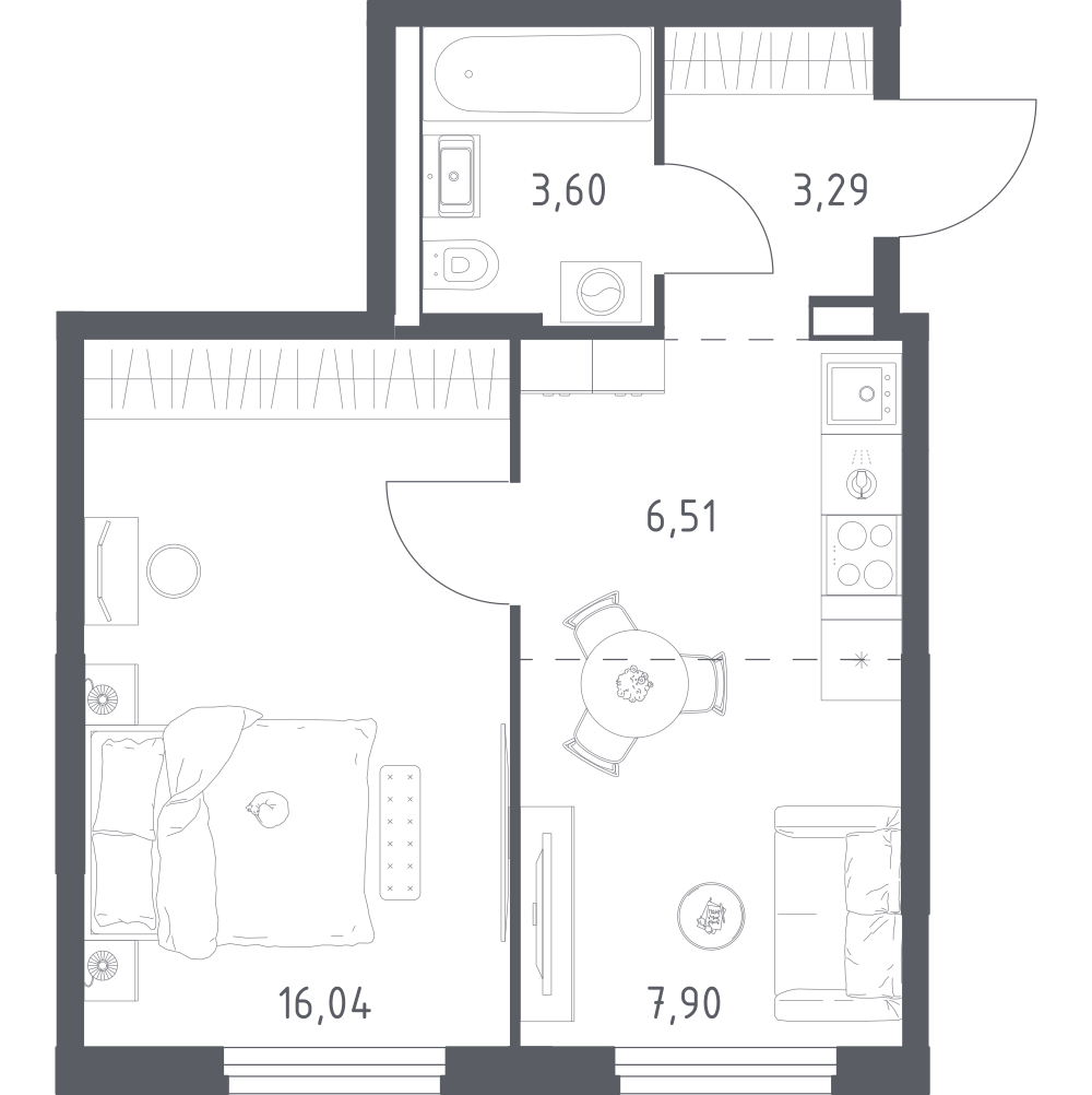 Студия 37 м2 в ЖК Урбан Тау корпус null этаж 15