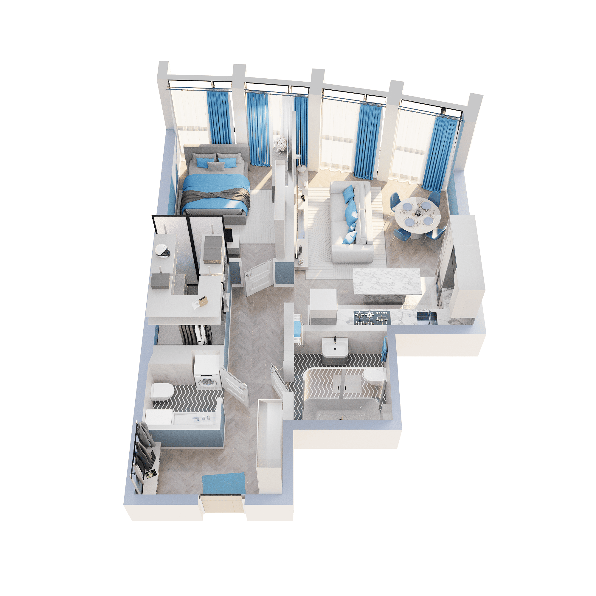 1-комнатная 60 м2 в ЖК Звёзды корпус null этаж 4