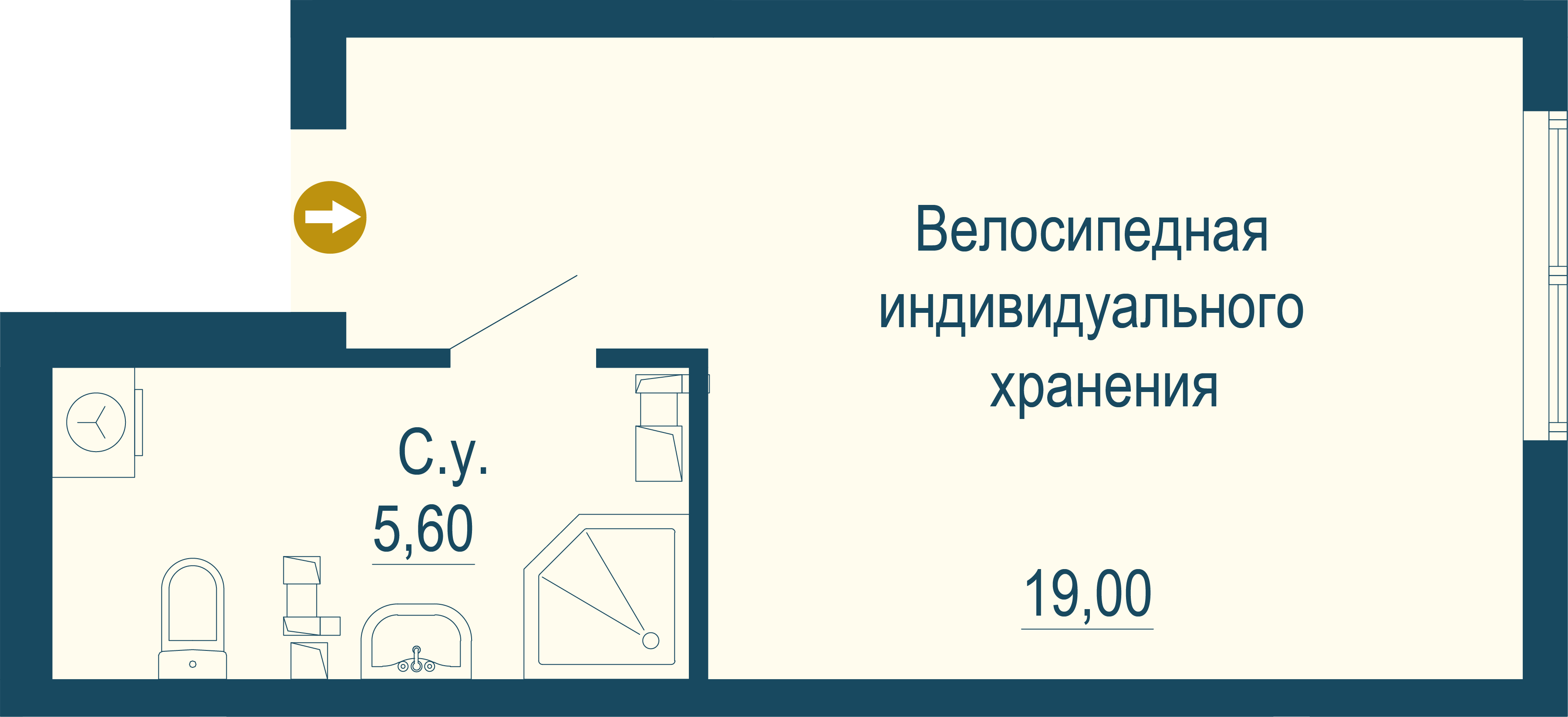 1-комнатная 24 м2 в ЖК Тактика корпус null этаж 6