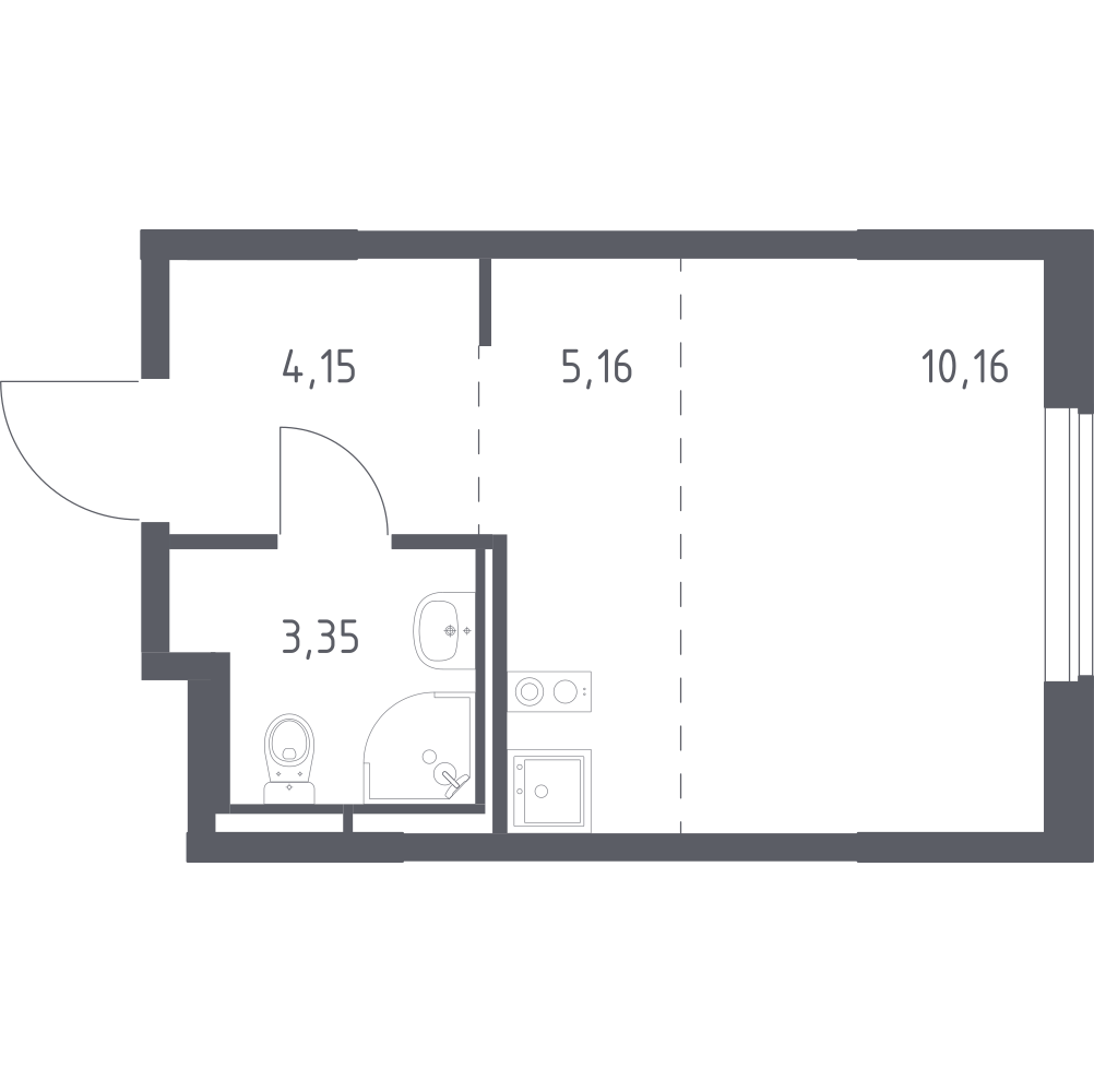 Студия 22 м2 в ЖК Мытищи Парк корпус null этаж 12