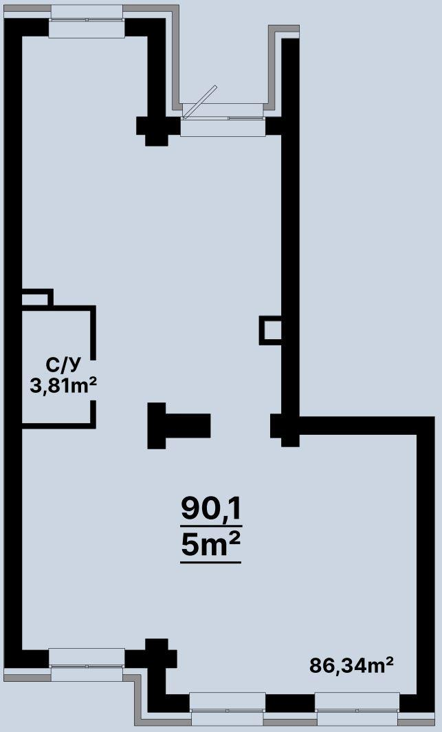 Студия 90.2 м2 в ЖК undefined корпус null этаж null