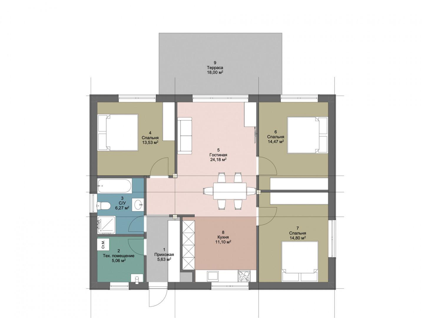 3-комнатная 120 м2 в ЖК undefined корпус null этаж null