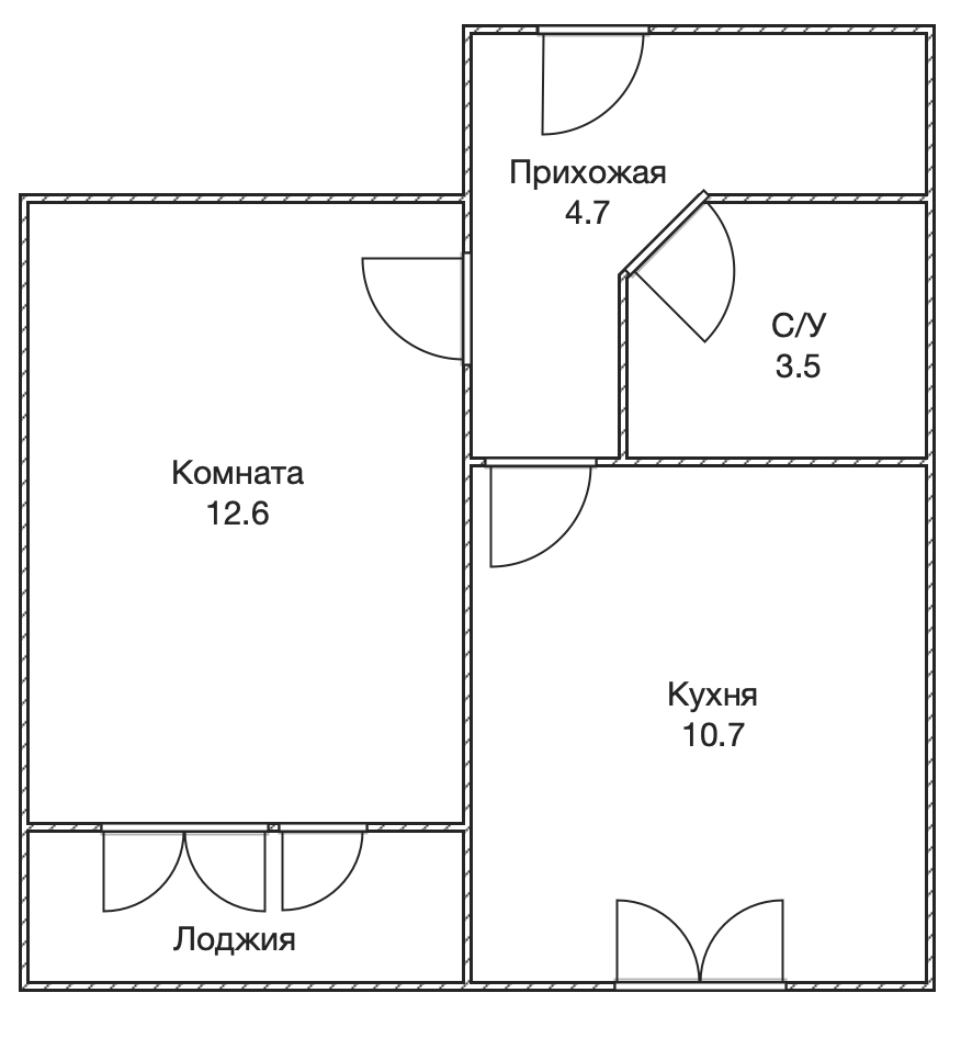 1-комнатная 31.5 м2 в ЖК undefined корпус null этаж 14