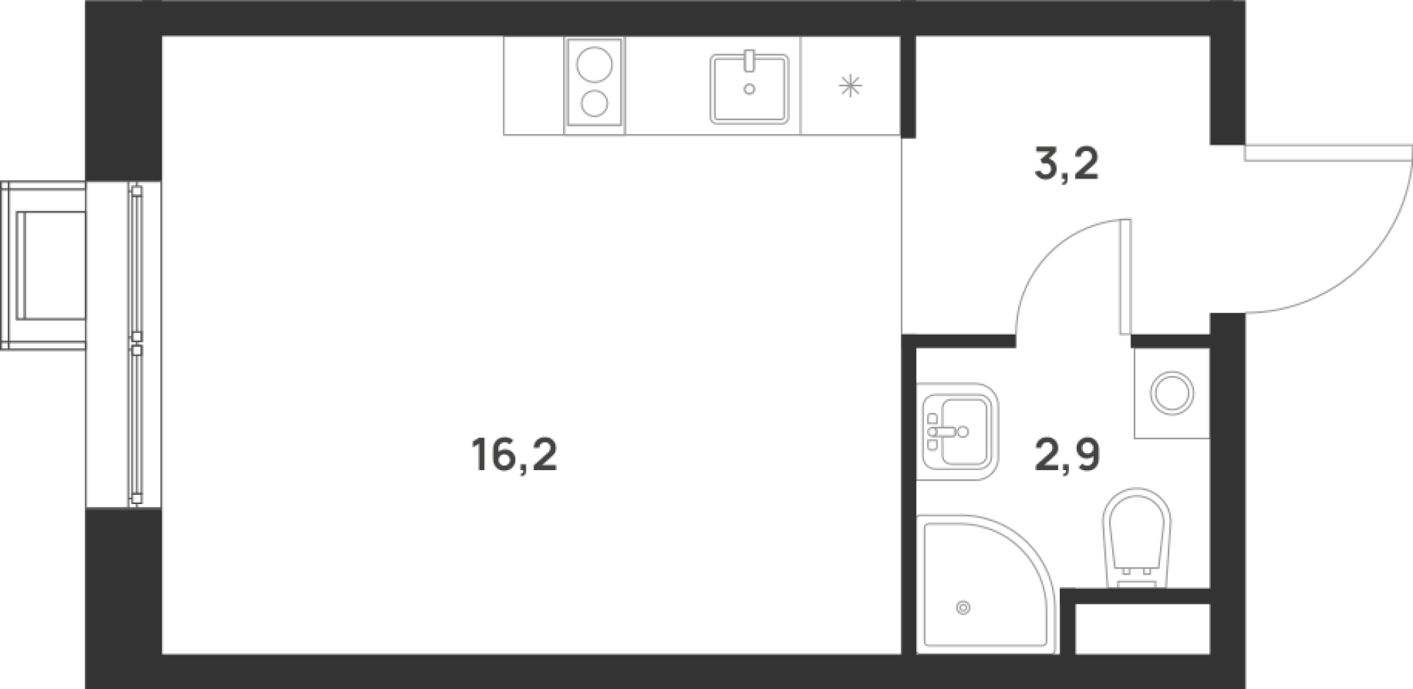 Студия 22 м2 в ЖК Foreville корпус null этаж 12