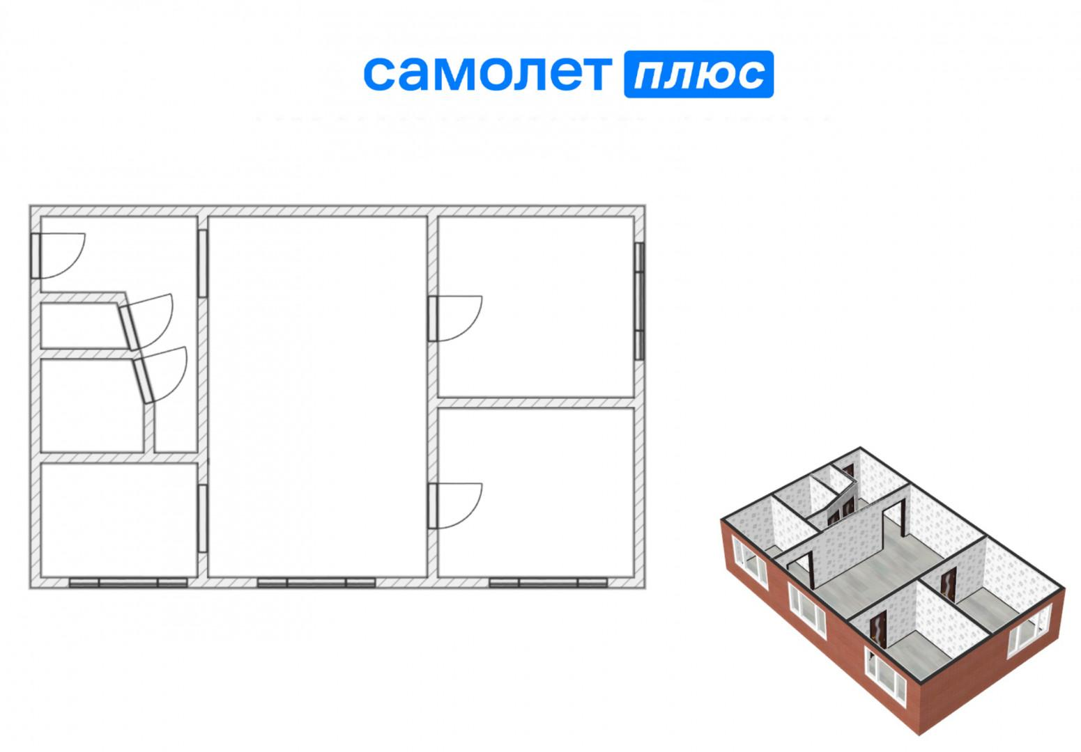 3-комнатная 47.9 м2 в ЖК undefined корпус null этаж 1