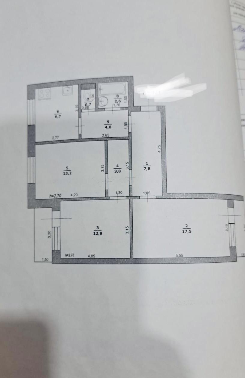 3-комнатная 71.1 м2 в ЖК undefined корпус null этаж 4