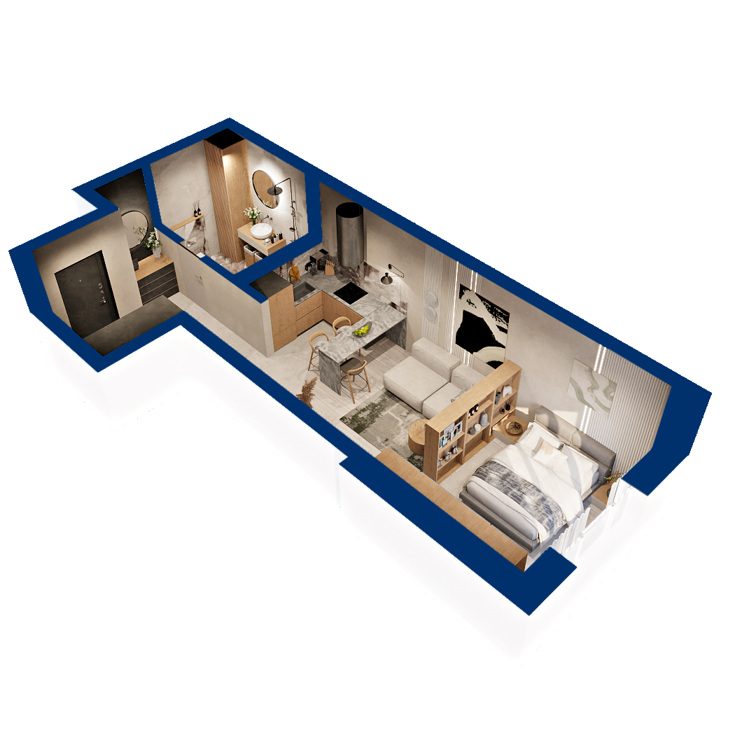 Студия 35 м2 в ЖК Вершина корпус null этаж 14