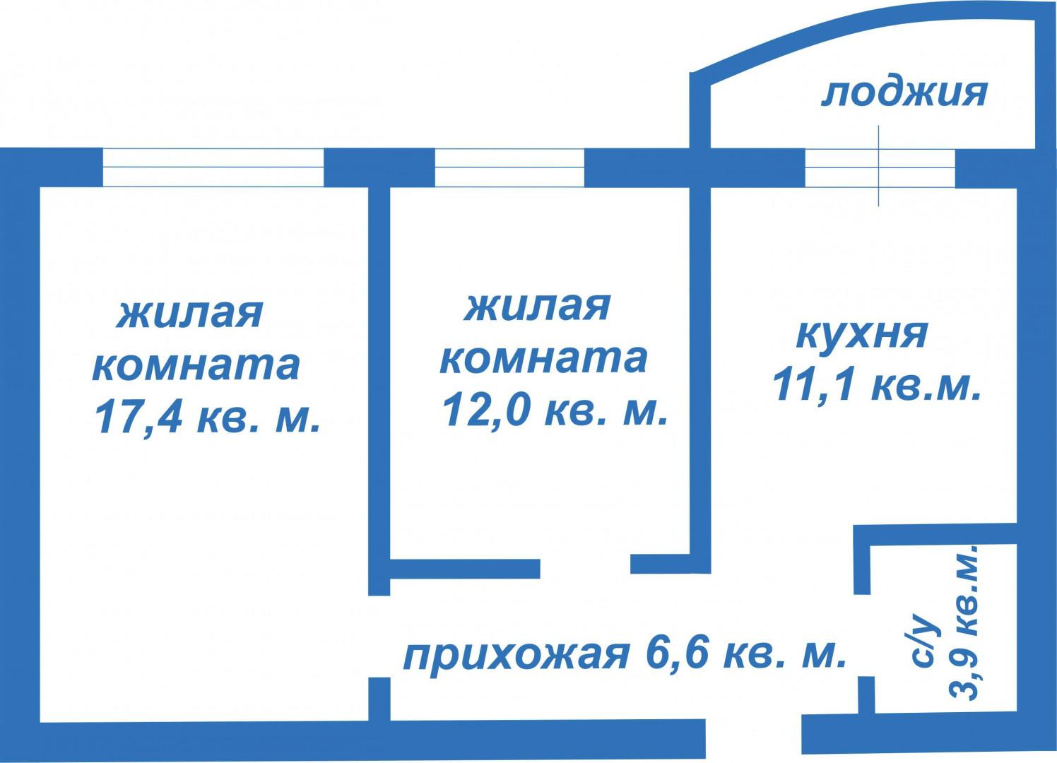2-комнатная 51 м2 в ЖК undefined корпус null этаж 1