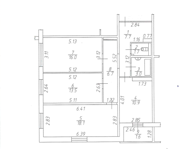 3-комнатная 80.7 м2 в ЖК undefined корпус null этаж 2