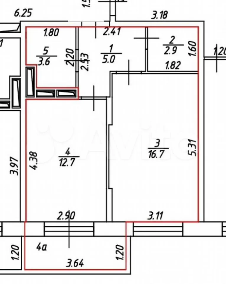 1-комнатная 40.9 м2 в ЖК undefined корпус null этаж 10