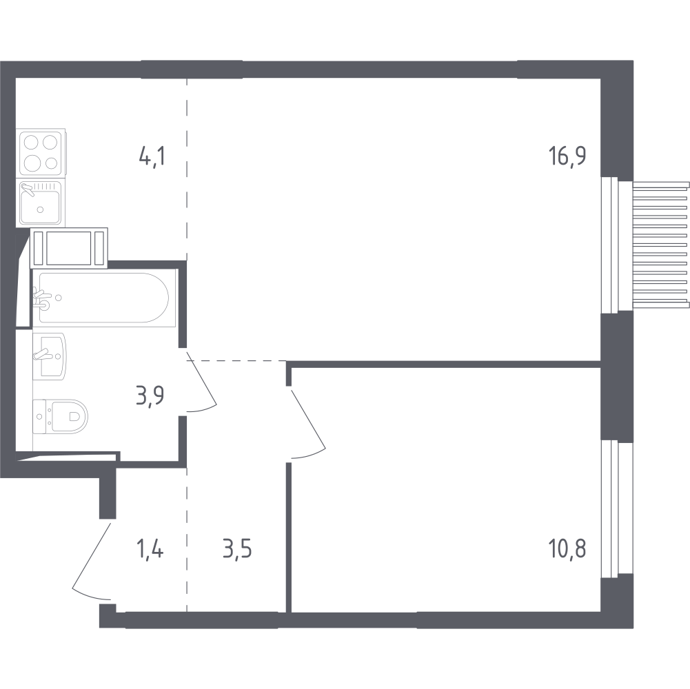 Студия 40 м2 в ЖК Мытищи Парк корпус null этаж 7