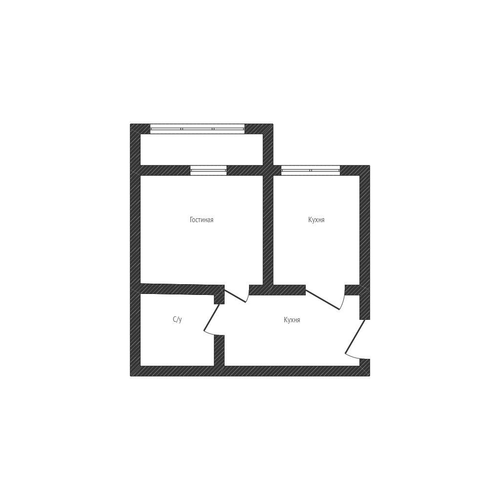 1-комнатная 43.1 м2 в ЖК undefined корпус null этаж 15
