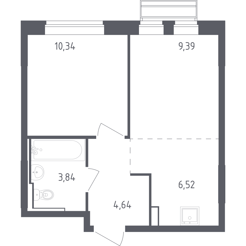 Студия 34 м2 в ЖК Рублёвский Квартал корпус null этаж 3