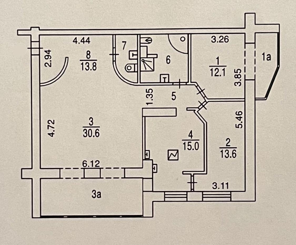 3-комнатная 120 м2 в ЖК undefined корпус null этаж 8
